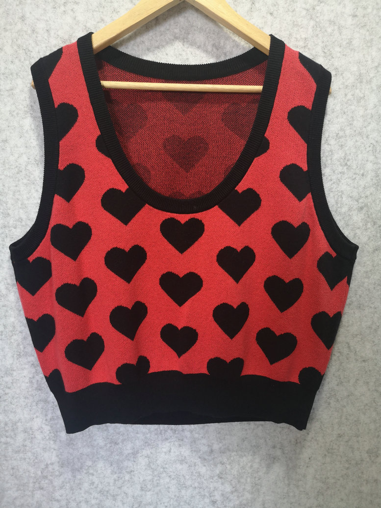 KNIT HEART TANK TOP 12GG 2/28 60%COTTON 40%ACYRLIC